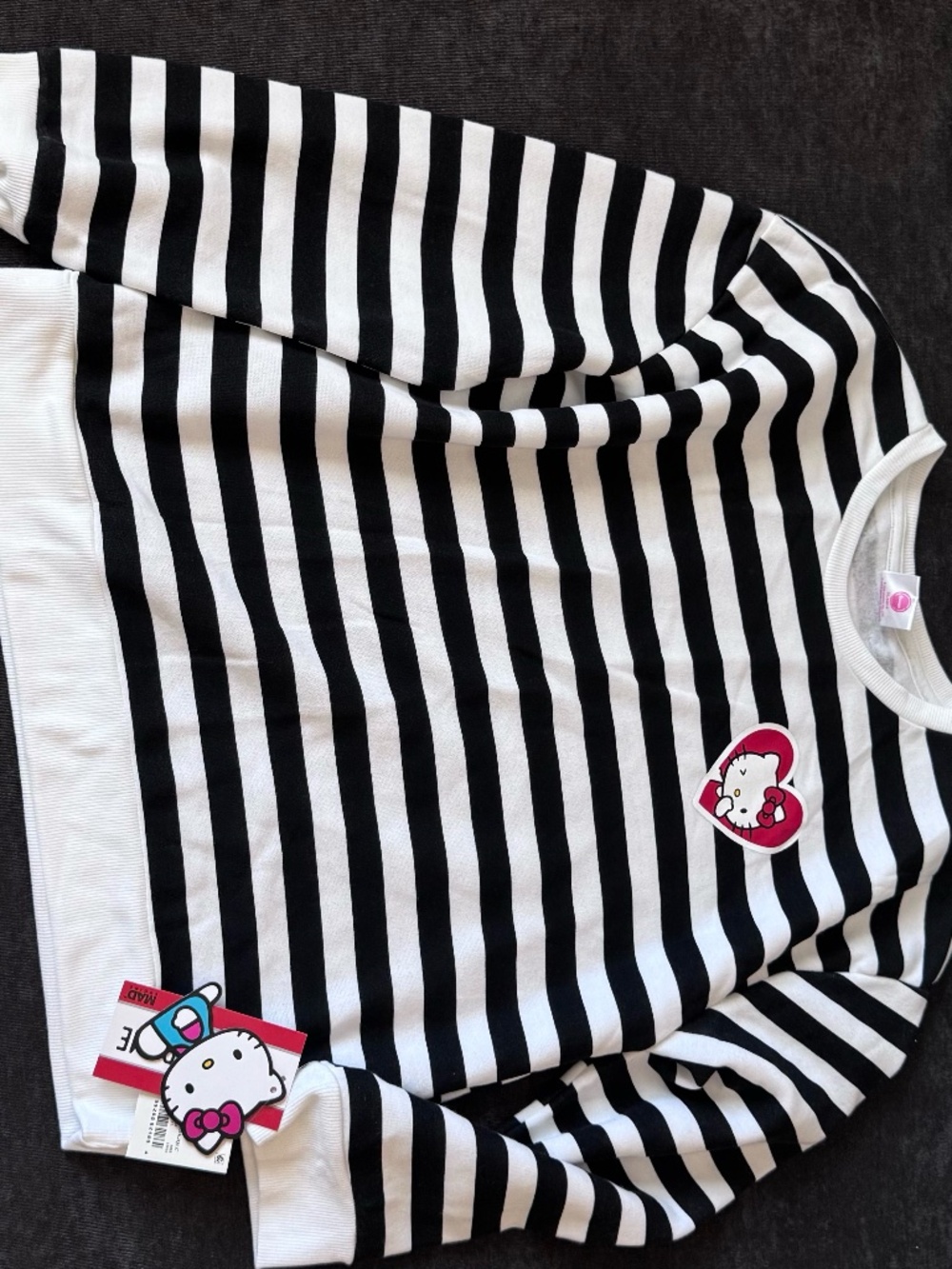Hello Kitty striped crew neck sweater
